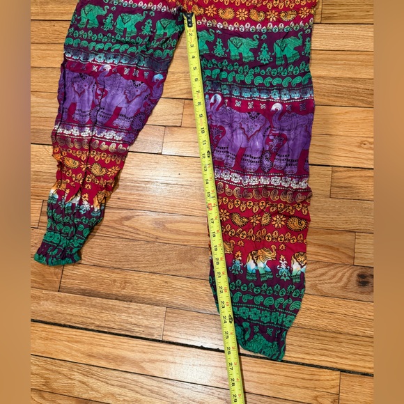 Multicolored Boho Harem Patterned Pants - Picture 6 of 7